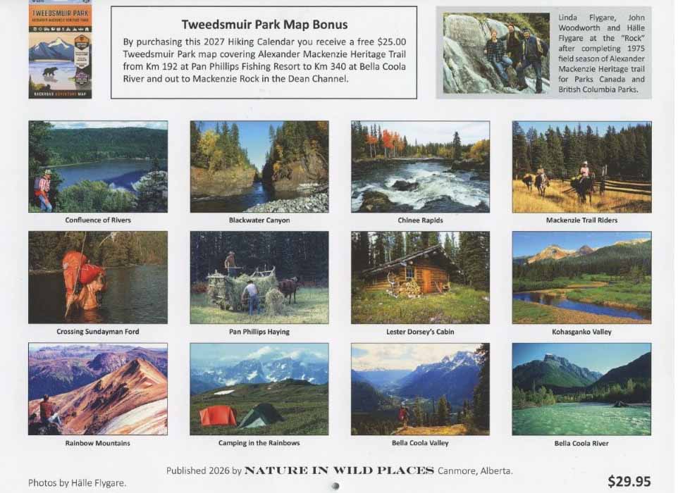 Alexander Madkenzie Heritage Trail Calendar by Halle Flygare - backside 2027
